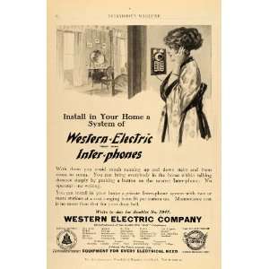  1911 Vintage Ad Western Electric Home Intercom Phone 