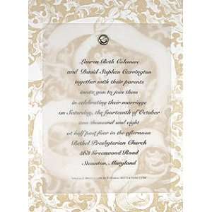 Wedding Invitations Kit Vintage Celestial Cherub with Citrine Jewel 