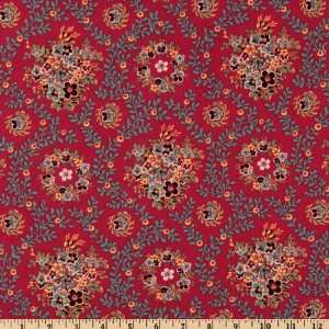  43 Wide Aurora Floral Links Raspberry Fabric By The Yard 