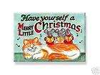 HOLIDAY CAT MAGNET Mice singing to cat Merry Christmas items in 