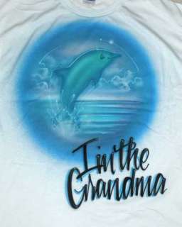 Airbrushed airbrush shirt yin yang bunny beach dolphin  