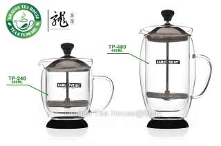 Double Wall Glass Press Filter Teapot 240ml TP 240  