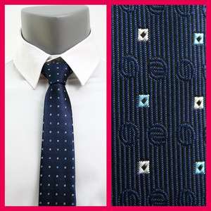 VoiVoila Mens Classic Skinny Slim Narrow Dot Jacquard Woven Neckties 