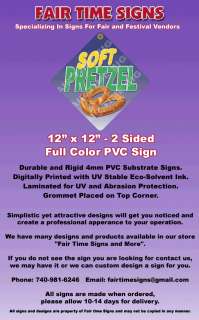 SOFT PRETZEL Concession Sign   Diamond PVC Full Color Laminated Sign 