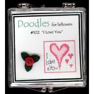  Doodles   I Love You (rose) (cross stitch) Arts, Crafts 