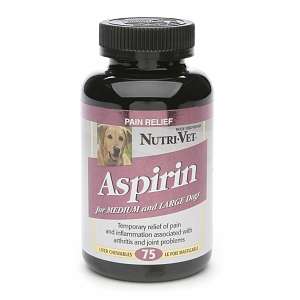 Nutri Vet K 9 Aspirin for Medium/ Larger Dogs, Chewable, Liver 75 ea 