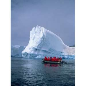  Tourists Exploring Icebergs by Dinghy, Antarctica, Polar 
