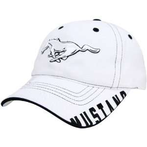  Carl Edwards White Ford Mustang Adjustable Hat Sports 