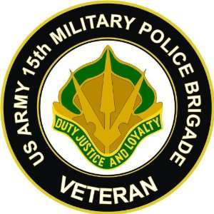 US Army Veteran 15th Military Police Brigade Unit Crest Decal Sticker 
