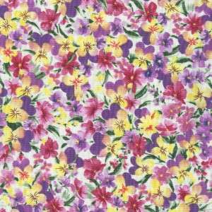 EASTER GARDEN PANSIES AND VIOLAS~ Cotton Quilt Fabric  