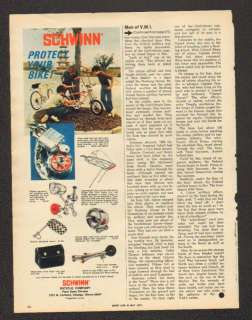 1973 Print Ad Schwinn Bike Protect Your Bike Lock Light  