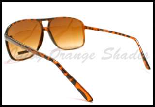 AVIATOR Sunglasses OVERSIZED Vintage Look TORT w/ BROWN  