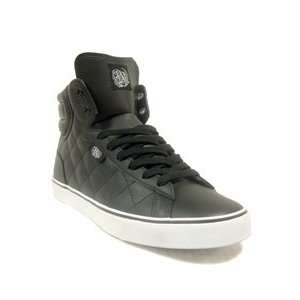  PUBLIC ROYALTY Quilted Leather High Top Mens Shoes (Black 