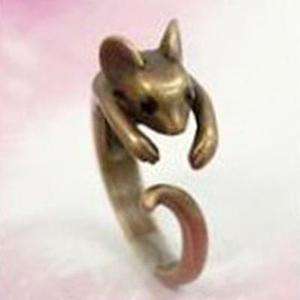 1Pcs Bronze New Vintage Fashion Alloy Mouse Mice Finger Ring Christmas 