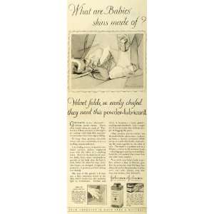   Johnson Baby Powder Red Cross Care Hygiene Diaper   Original Print Ad
