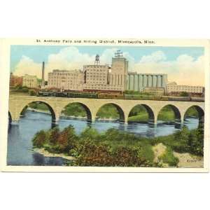  Vintage Postcard St. Anthony Falls and Milling District Minneapolis 