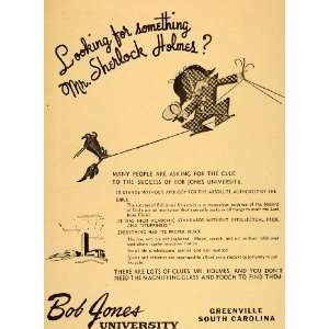  1948 Ad Bob Jones University Greenville Sherlock Holmes 
