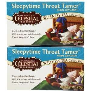  Celestial Seasonings Sleepytime Throat Tamer Tea Bags, 20 