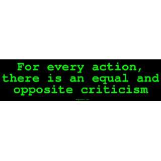   there is an equal and opposite criticism MINIATURE Sticker Automotive