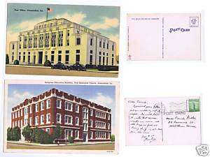 Vintage 1940s Linen Postcards Alexandria LA Louisiana  
