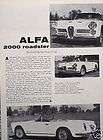 1958 Alfa Romeo 2000 Roadster ORIGINAL Vintage Article CMY STORE 5 
