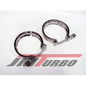   Steel Turbo Exhaust Down Pipe V band Clamp New 2pc Automotive