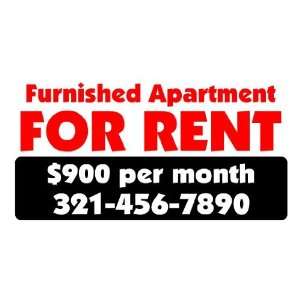  3x6 Vinyl Banner   Furnished Apartment For Rent 