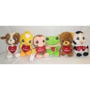  Hearry Bams 8 Valentines Day Plush Set of 6 By DTM Toys 