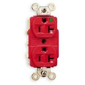  Hubbell 20a Duplex Recept Red 125v Hospital Grade