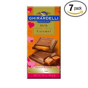 Ghirardelli Valentines Chocolate Bar, Milk & Caramel, 3.5 Ounce Bars 