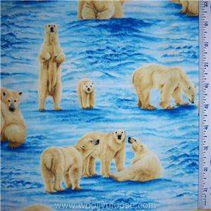   YARD Robert Kaufman THE LAST FRONTIER Polar Bear Qult Fabric 1/2 YARD