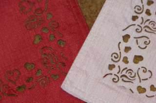Valentines Day Tablecloth Pink Or Red Cut Out Edging Hearts/Flowers 3 
