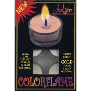  Colorflame Tealight Candles with Gold Flames