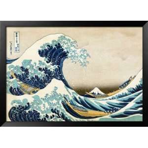  Wave at Kanagawa (from 36 views of Mount Fuji), c.1829 Framed Art 