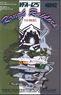Fightertown Decals 1/48 F/A 18 HORNET VFA 125 ROUGH RAIDERS  