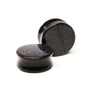  Blue Goldstone Plugs SOLD AS A PAIR 1/2 (13mm) Intrepid 