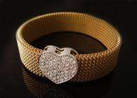 VERTU 18k White Gold 14mm Diamond Clip Heart w/Bracelet  