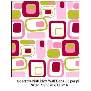   Brewster Wall Pops Blocks Go Retro Pink WPB90243
