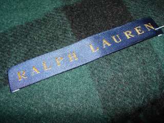 Ralph Lauren Green Plaid Alpaca Wool Polo Lodge Blanket  