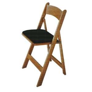  Kestell Fruitwood Oak Folding Chair with Black Vinyl
