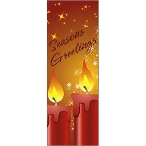    30 x 84 in. Holiday Banner Seasons Greetings Candle