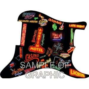  Neon Collage Graphical Gretsch Truss Rod Cover Musical 