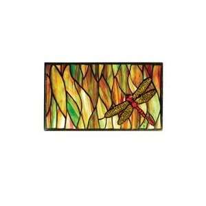  Dragonfly Tiffany Stained Glass Landscape Window Pane from the Drago