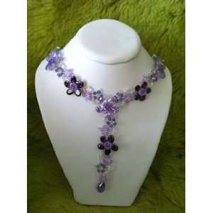  Handmade Purple Swarovski Rhinestones Three Flowers 29 