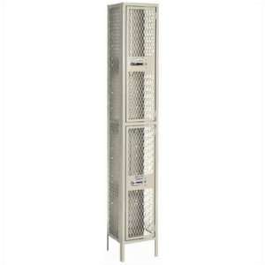  Lyon 6038 Expanded Metal Locker   Double Tier   1 Section 