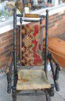 Antique EASTLAKE Platform Rocker Rocking Chair Carpet Restore Upcycle 
