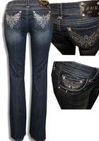 Grace in L.A. Jeans, Rhinestone Embellished Bootcut Stud Jeans Size 3 