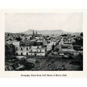 1915 Print Arequipa Bank River Chili Panoramic View Architecture 