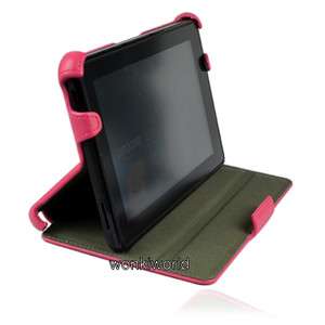  Kindle Fire Pink Leather Case Cover With Multi Angle Stand 