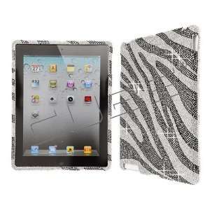 Zebra CRYSTAL RHINESTONE DIAMOND BLING COVER CASE 4 Apple iPad 2/iPad 